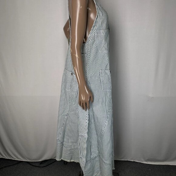 Free People Women’s Bendita Striped Sleeveless Midi Dress – Navy Blue/White – S - Picture 7 of 11